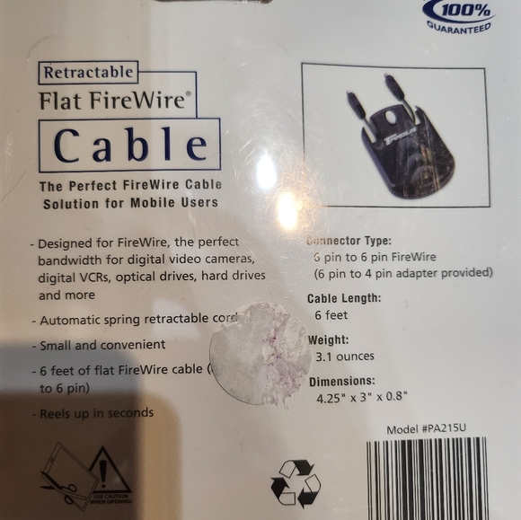 Targus Retractable flat firewire cable - Picture 2 of 2
